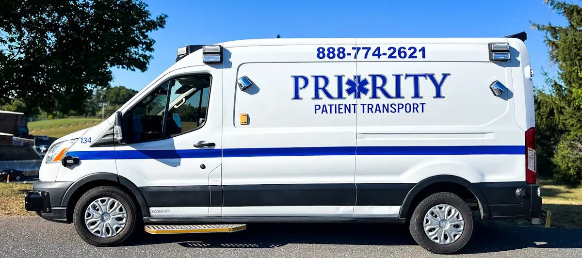 Priority Patient Transport van — (888) 774-2621